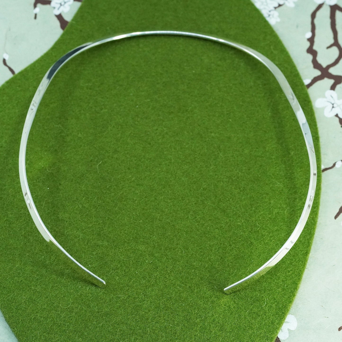 16”, 6mm, Vintage mexico sterling silver 925 handmade choker collar necklace