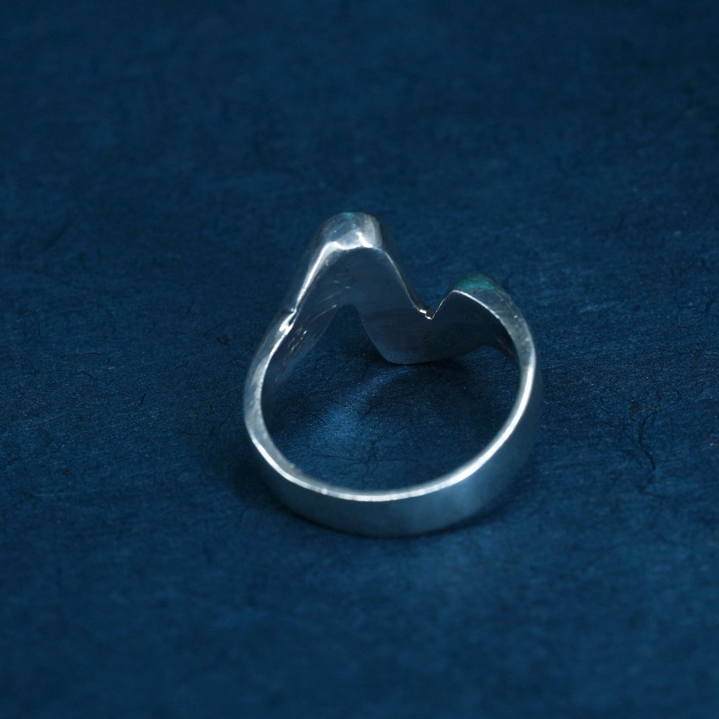 Size 8.5, Mexican Sterling silver 925 handmade wrap ring with turquoise onyx