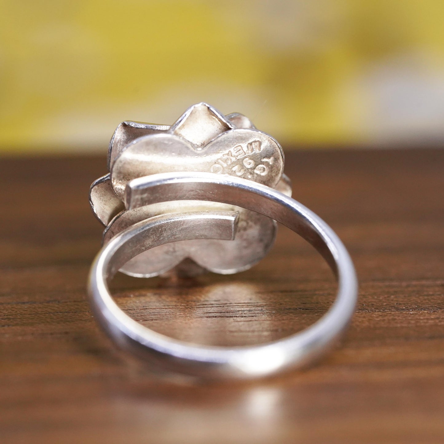 Size 7, vintage Mexican Sterling silver handmade ring, 925 rose flower