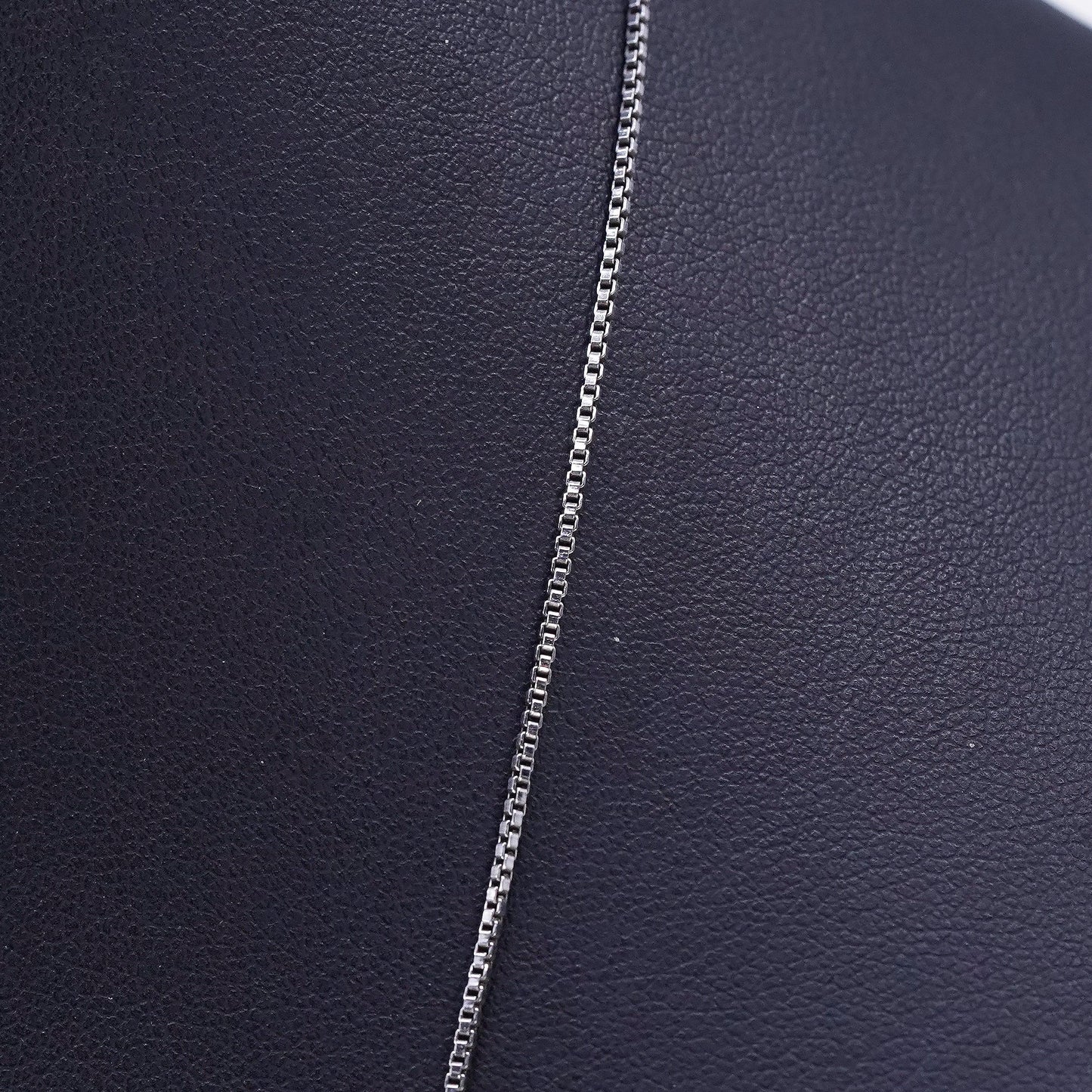 25" 1mm, Vintage sterling silver box chain, 925 silver necklace