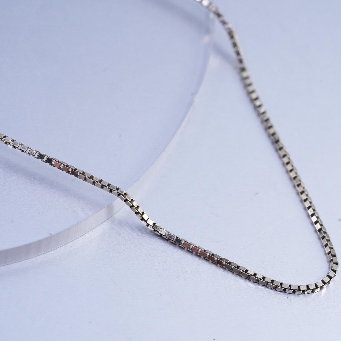 30" 1.6mm, vintage Italian gold plated Sterling 925 silver box chain necklace