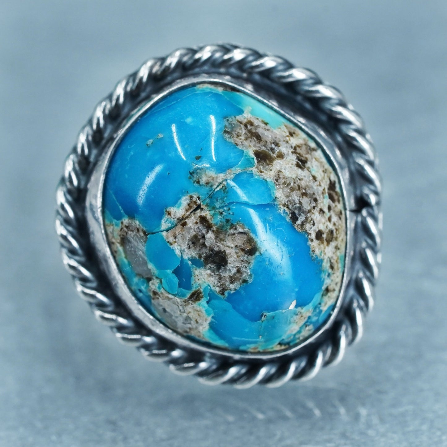 Size 5.25, Native American navajo Sterling 925 silver handmade ring turquoise