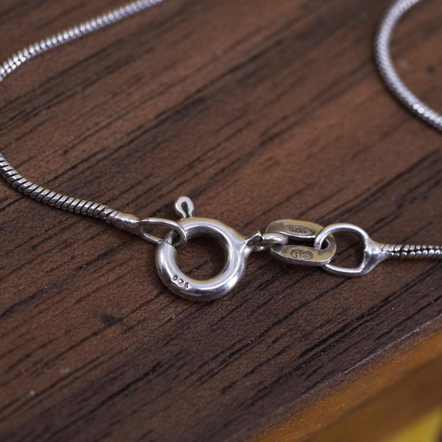 24”, 1mm, vintage sterling silver snake chain, textured 925 necklace