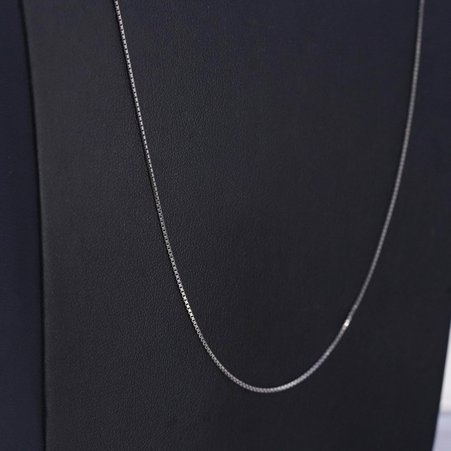 25" 1mm, Vintage sterling silver box chain, 925 silver necklace