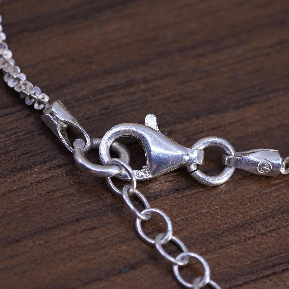 9.25+2” 2mm, Vintage Italian sterling silver handmade anklet, 925 twisted chain