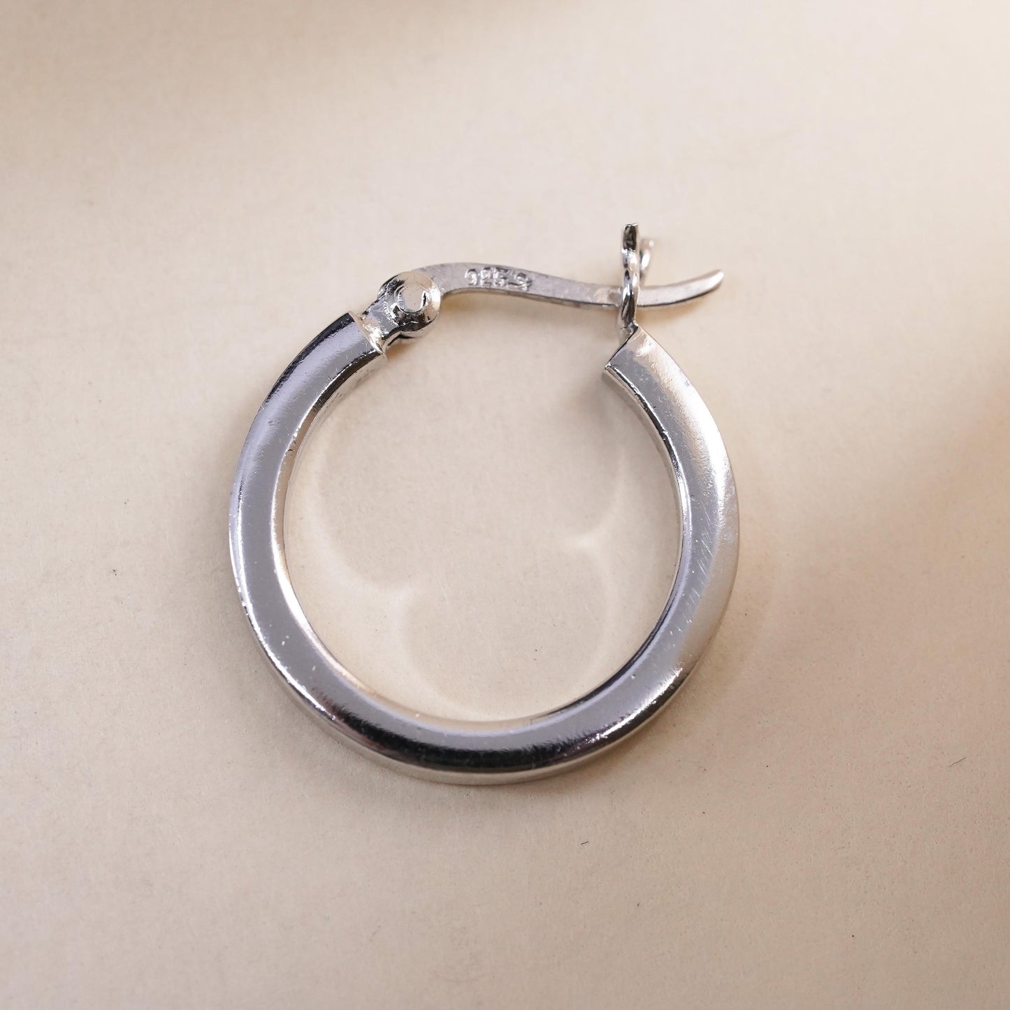 0.75", Vintage sterling silver loop single earring, fashion primitive hoop