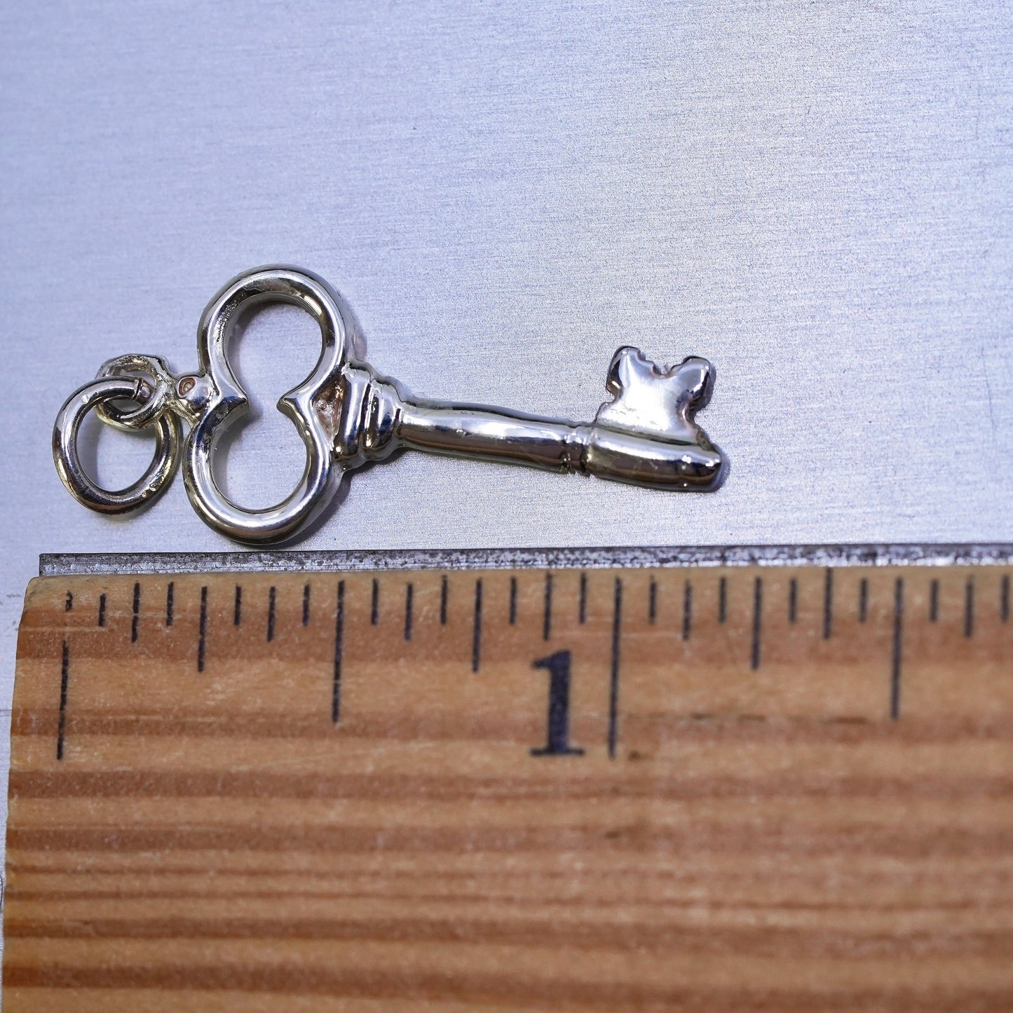 Vintage sterling silver key pendant, 925 charm