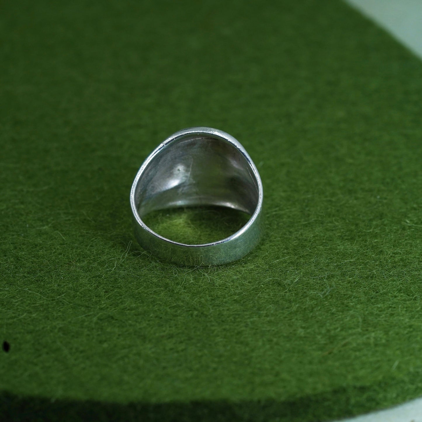 Size 6.5, vintage sterling silver handmade wrinkly ring, 925 wide band