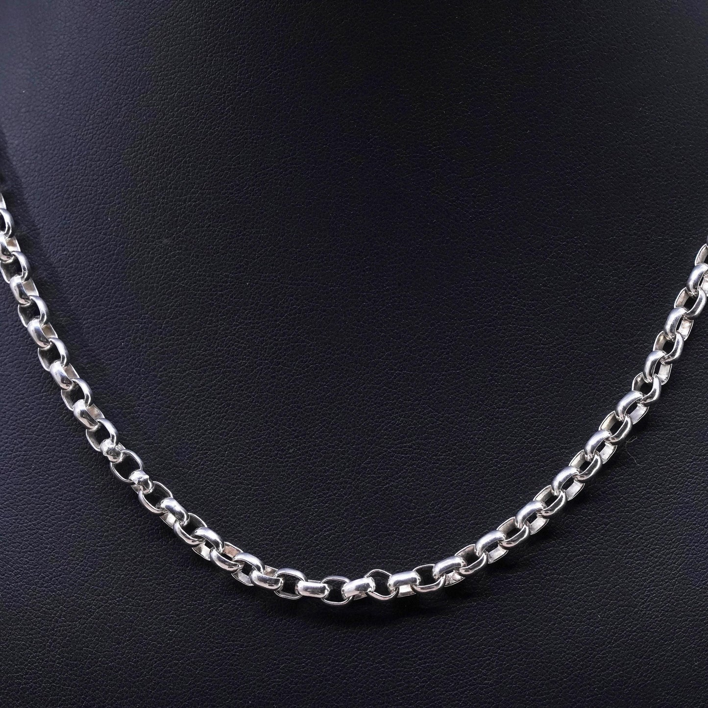 18”, vintage Prochain Sterling silver handmade necklace, bold 925 circle chain