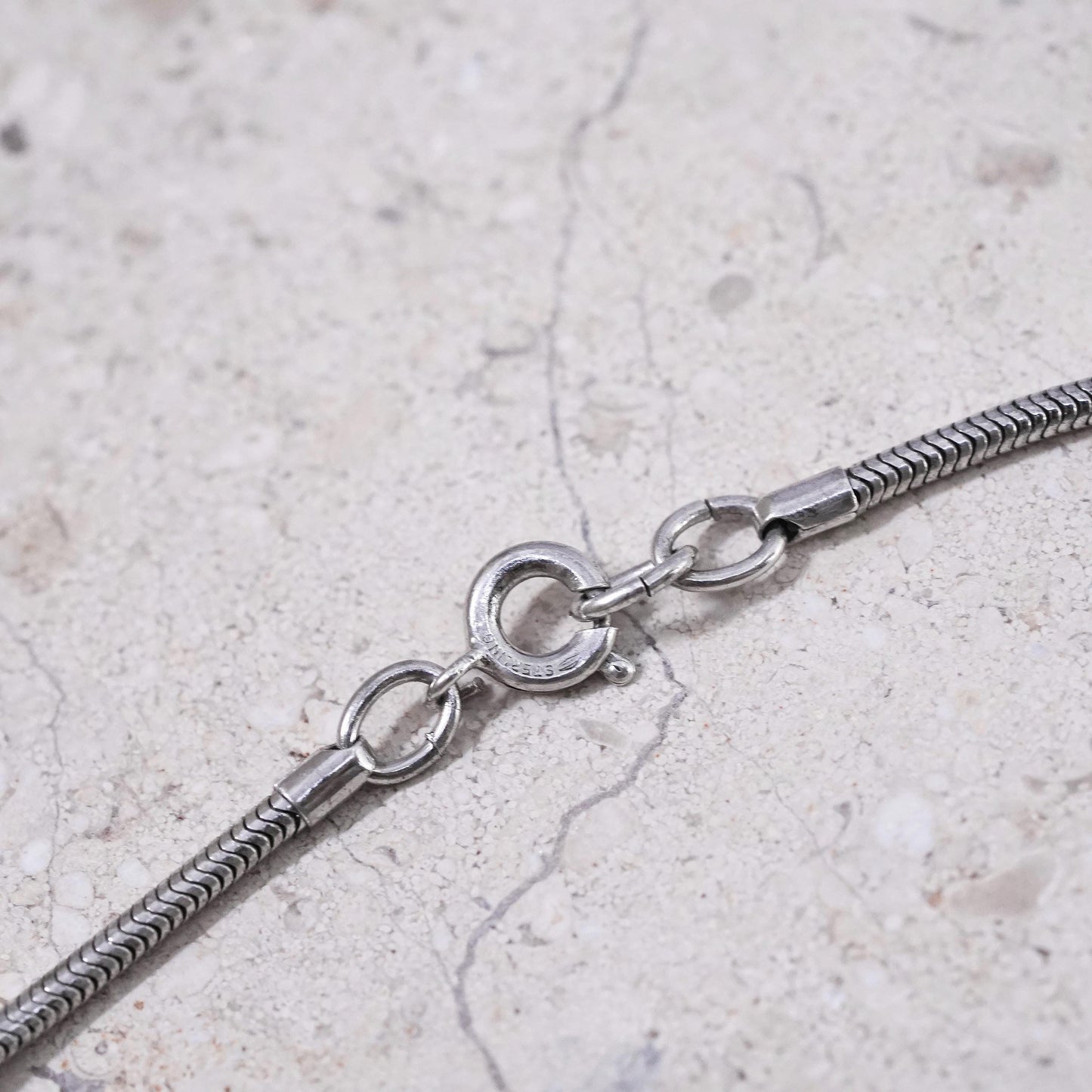 24", 2mm, vintage Sterling silver handmade necklace, 925 snake chain