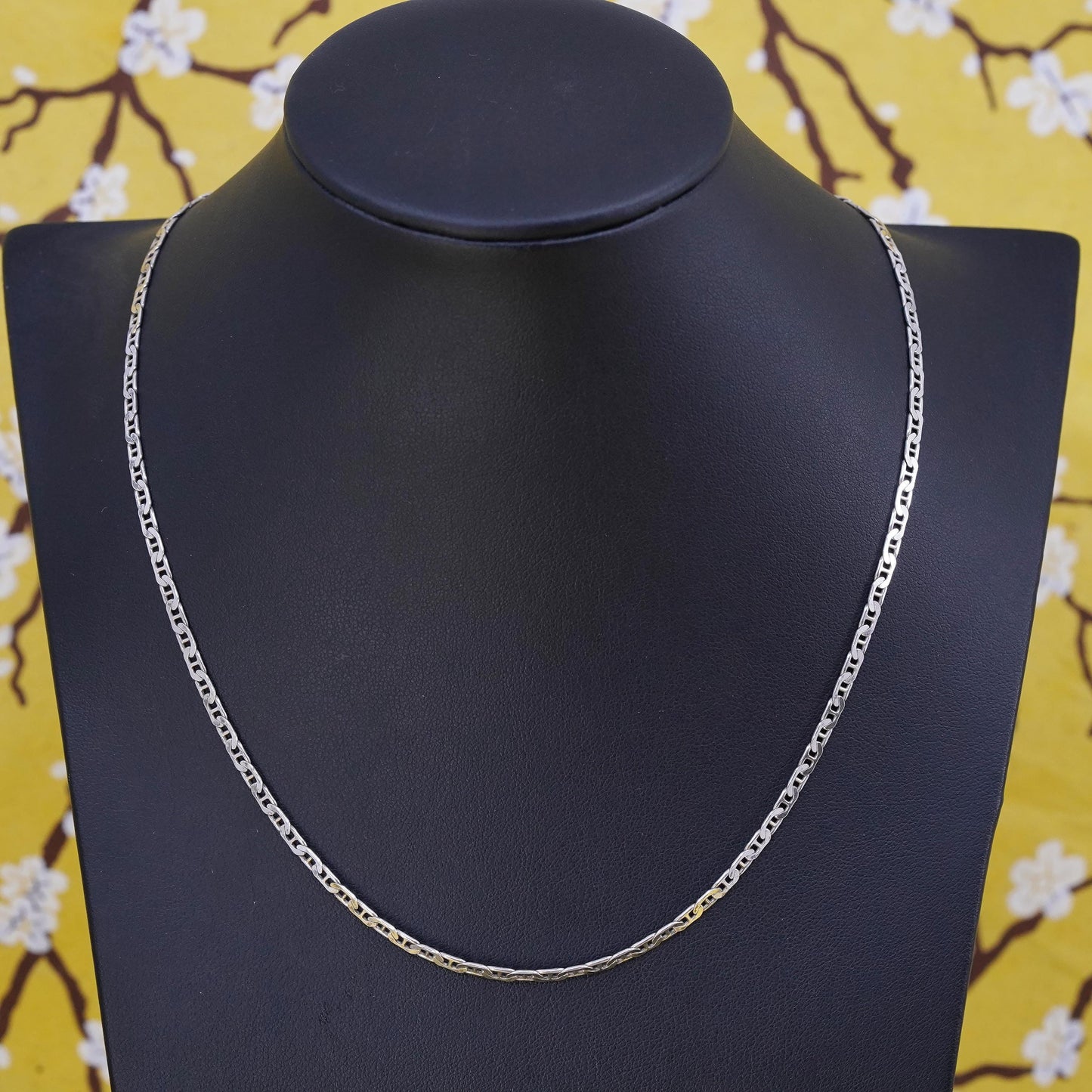 18", 3mm, Sterling silver anchor marine chain, Italy 925 necklace