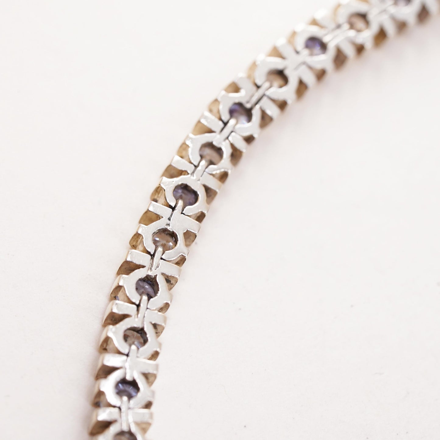 7", Vintage vermeil gold over Sterling 925 silver tennis bracelet with cz