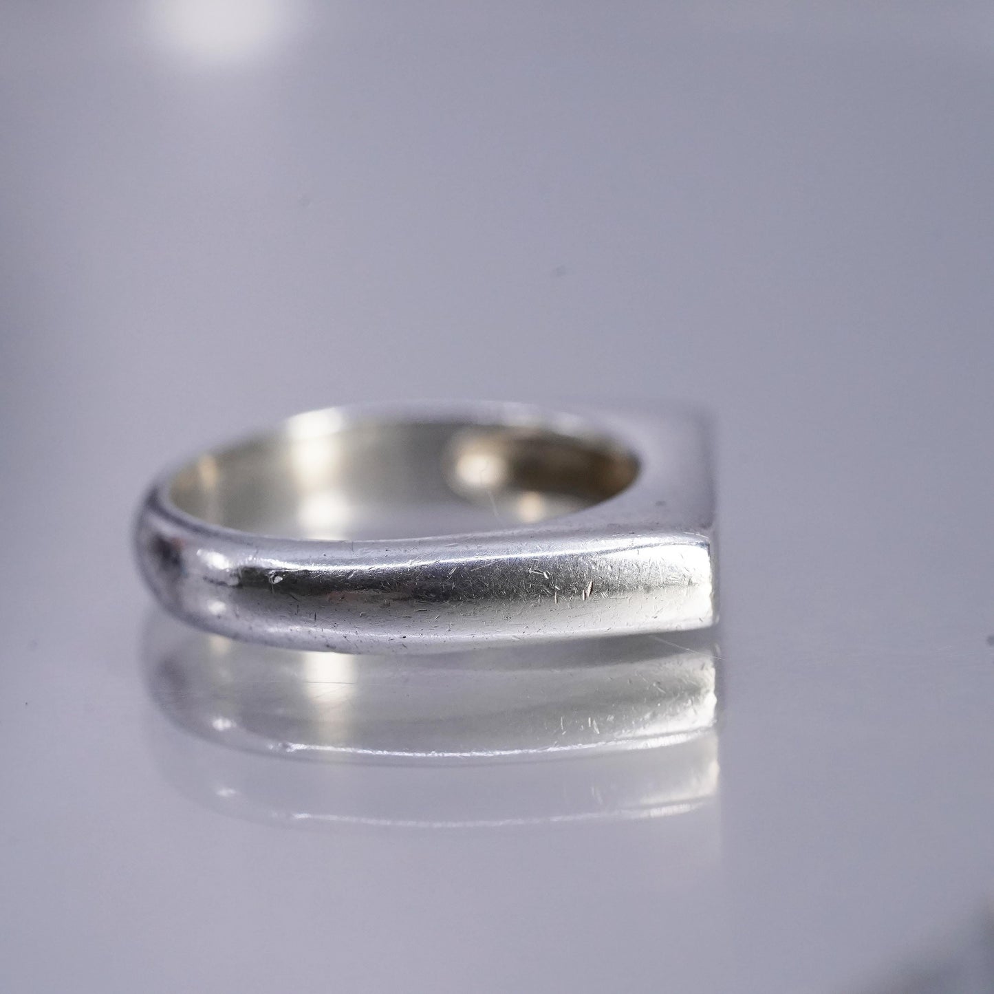 Size 6, Vintage Silpada Sterling Silver Flat R3264 BIG IDEA Band Ring 925