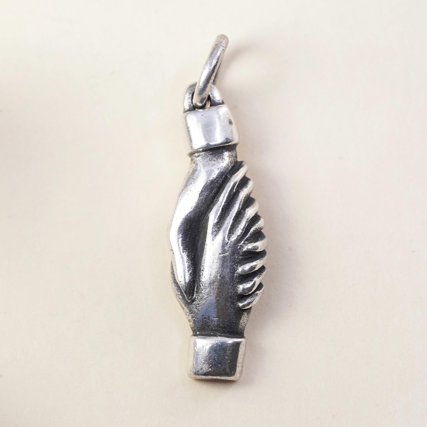 Retired James Avery Sterling Silver 925 Shaking Hands Friendship Charm Pendant
