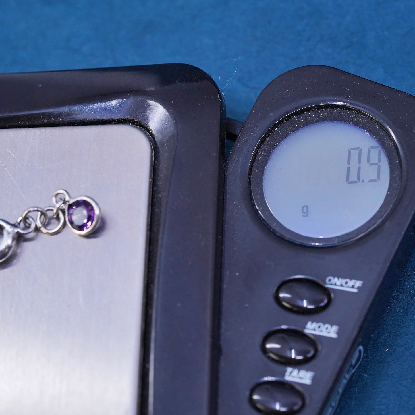 Vintage Sterling 925 silver handmade charm pendant with amethyst