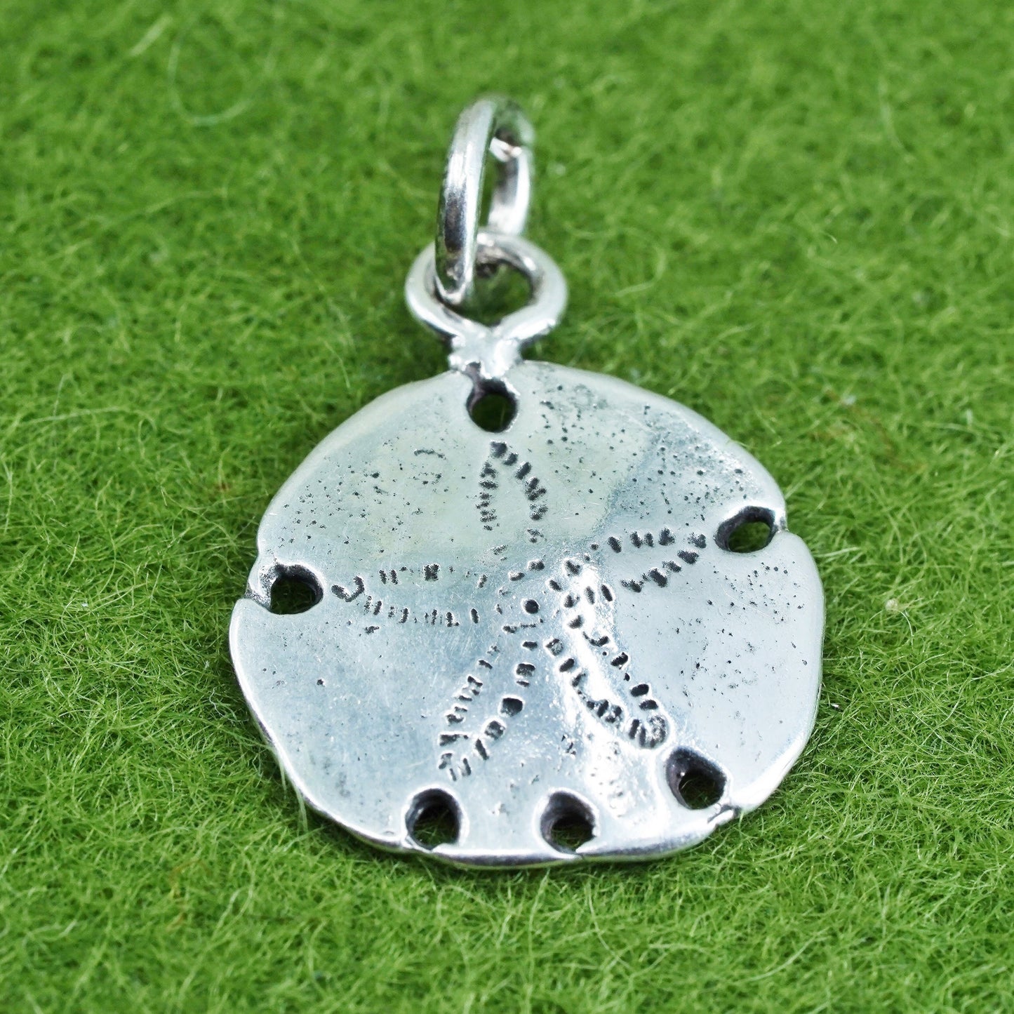 Vintage Sterling silver handmade pendant, 925 Sandollar charm