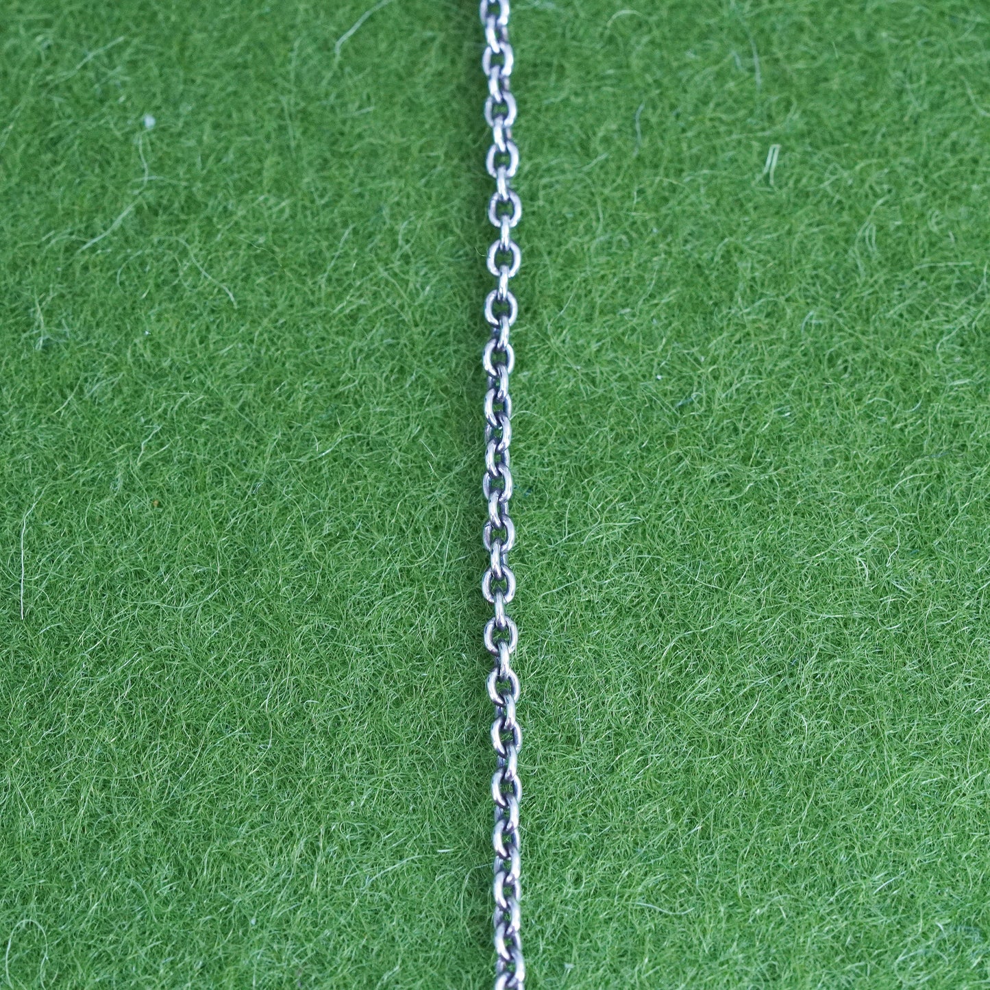 18" 1mm, Vintage Italian sterling silver circle link chain, 925 silver necklace