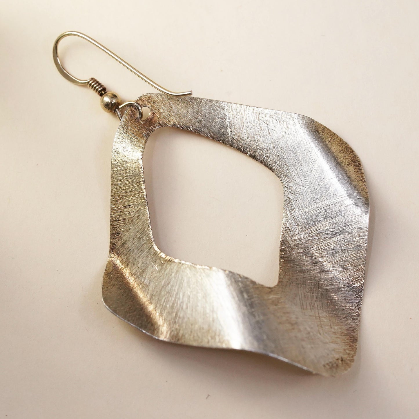 vintage matte vermeil gold over sterling silver 925 handmade single earring