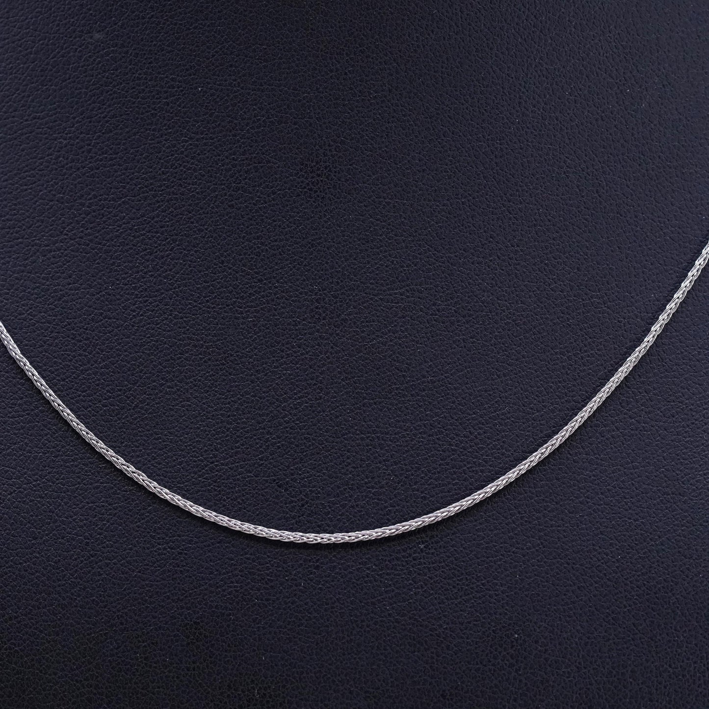 16+2", 2mm, vintage Dyadema Sterling silver handmade necklace, 925 wheat chain