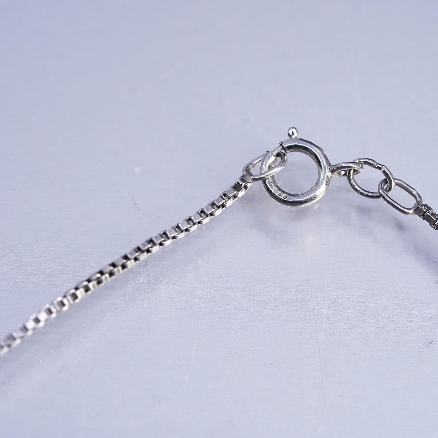 25" 1mm, Vintage sterling silver box chain, 925 silver necklace