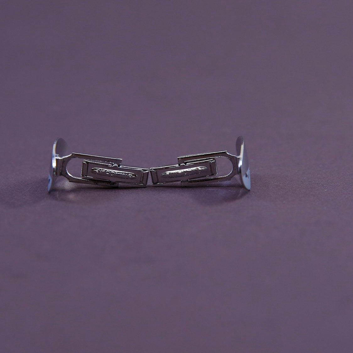 Vintage mid century sterling silver cufflink, Solid 925 silver cuff link with half matt surface, stamped sterling