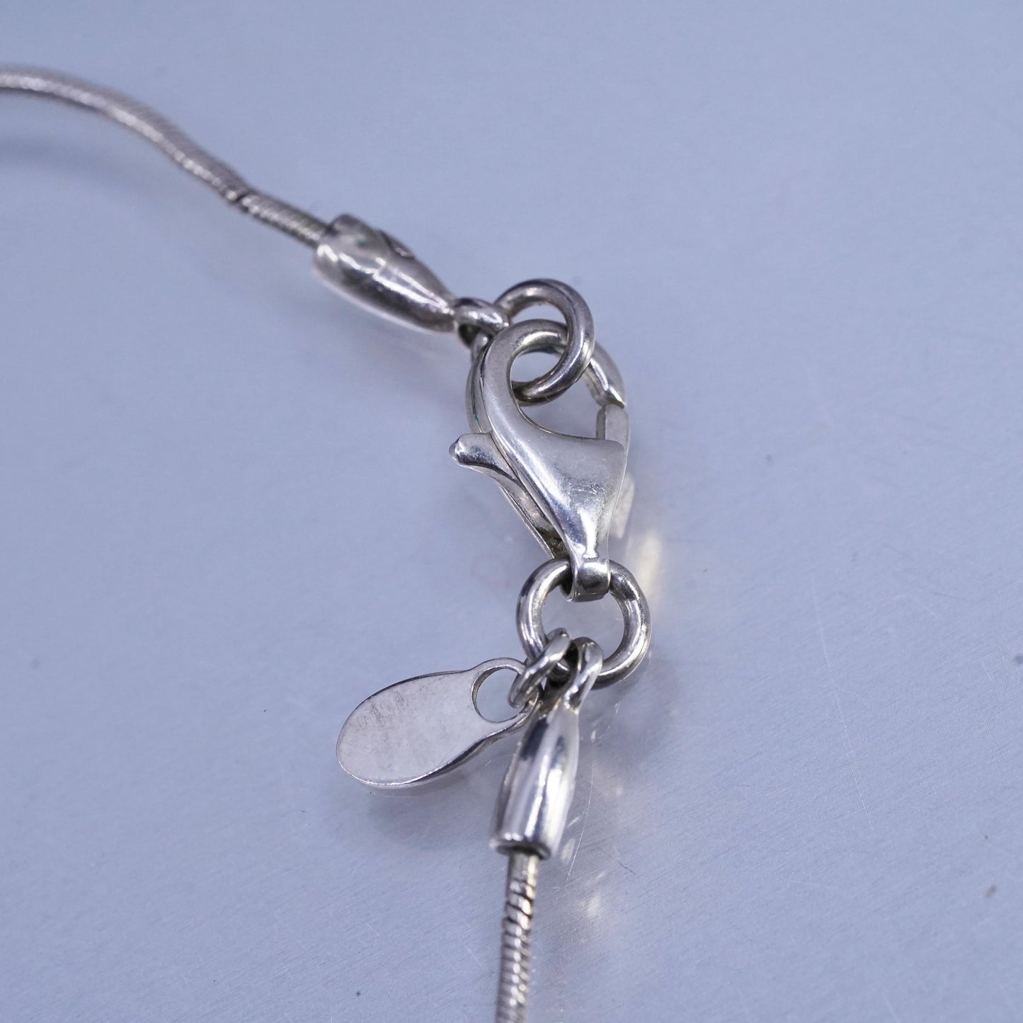 18", Brighton Sayan Sterling Silver snake Necklace and hammered circle pendant