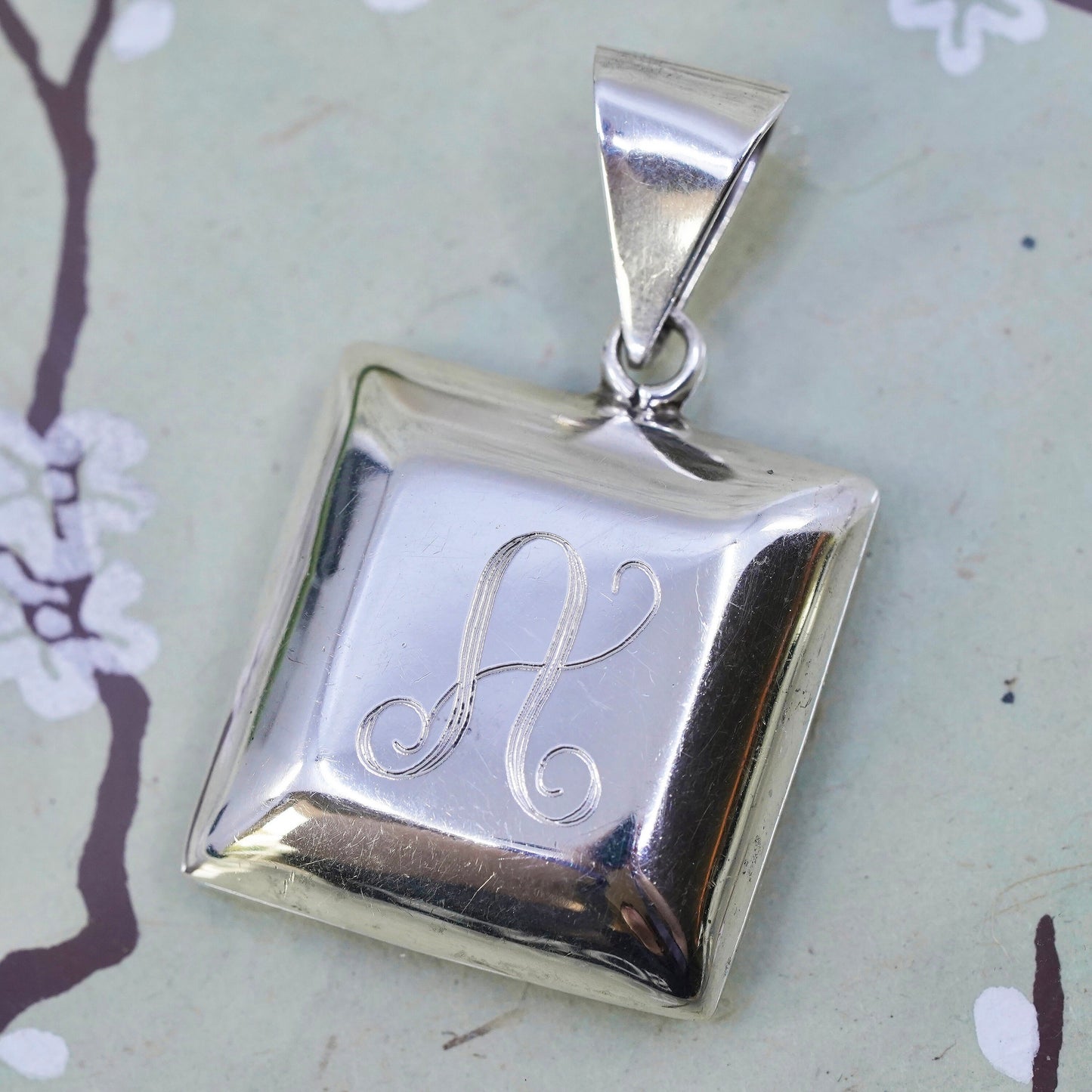 sterling silver handmade pendant, 925 tag charm initial "A, forever friend