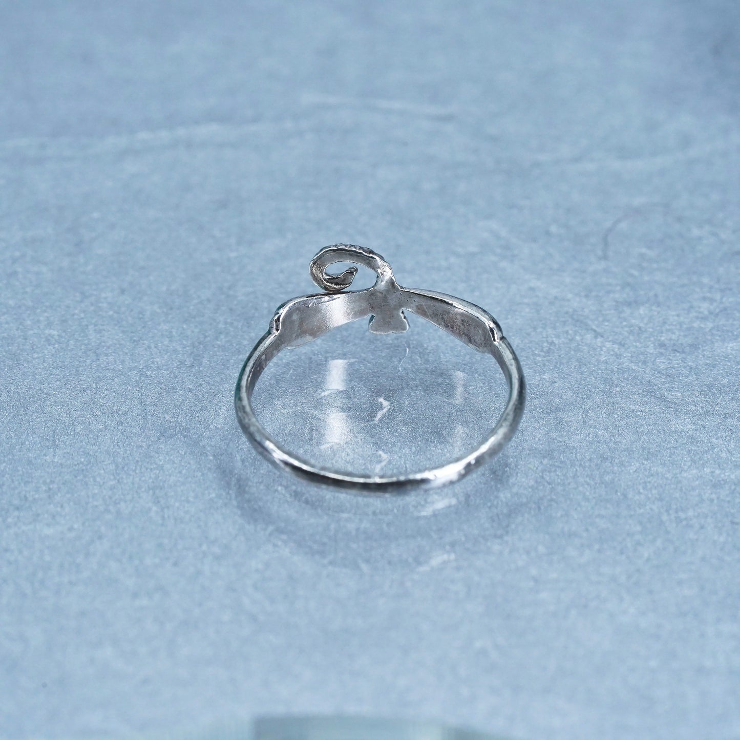 Size 7, vintage Sterling 925 silver handmade ring, dragonfly band