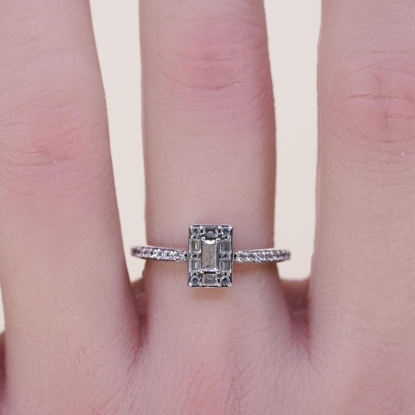 Size 6, ALE Pandora Sterling silver ring, 925 with cluster enamel cut CZ