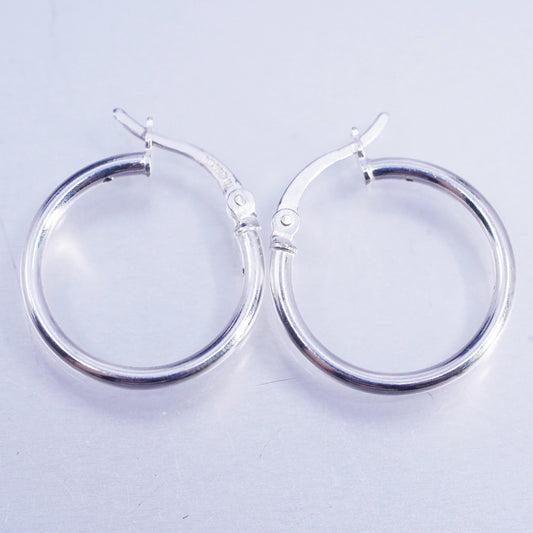 0.75", vintage Sterling silver handmade earrings, 925 hoops