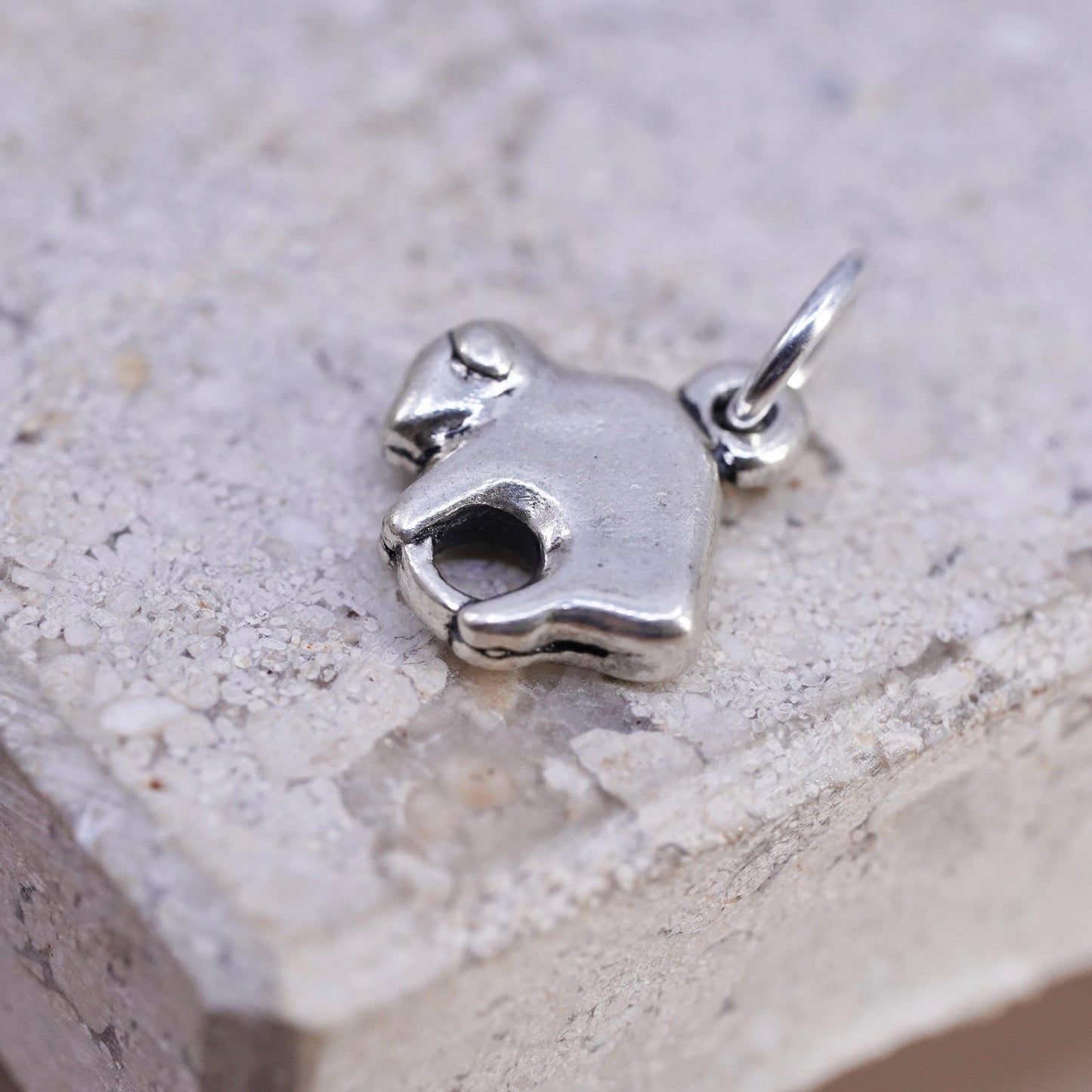 Sterling Silver Elephant Charm Pendant, Totem Charm, Safari Animal Jewelry