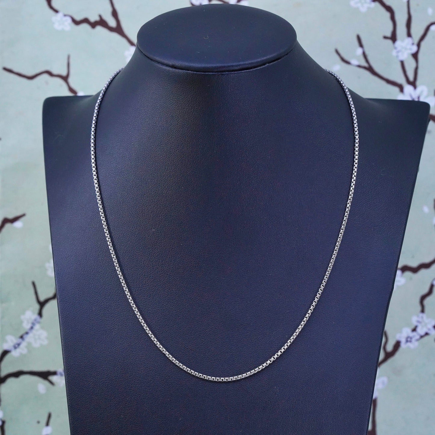 18" 2mm, vintage sterling silver box chain, 925 necklace