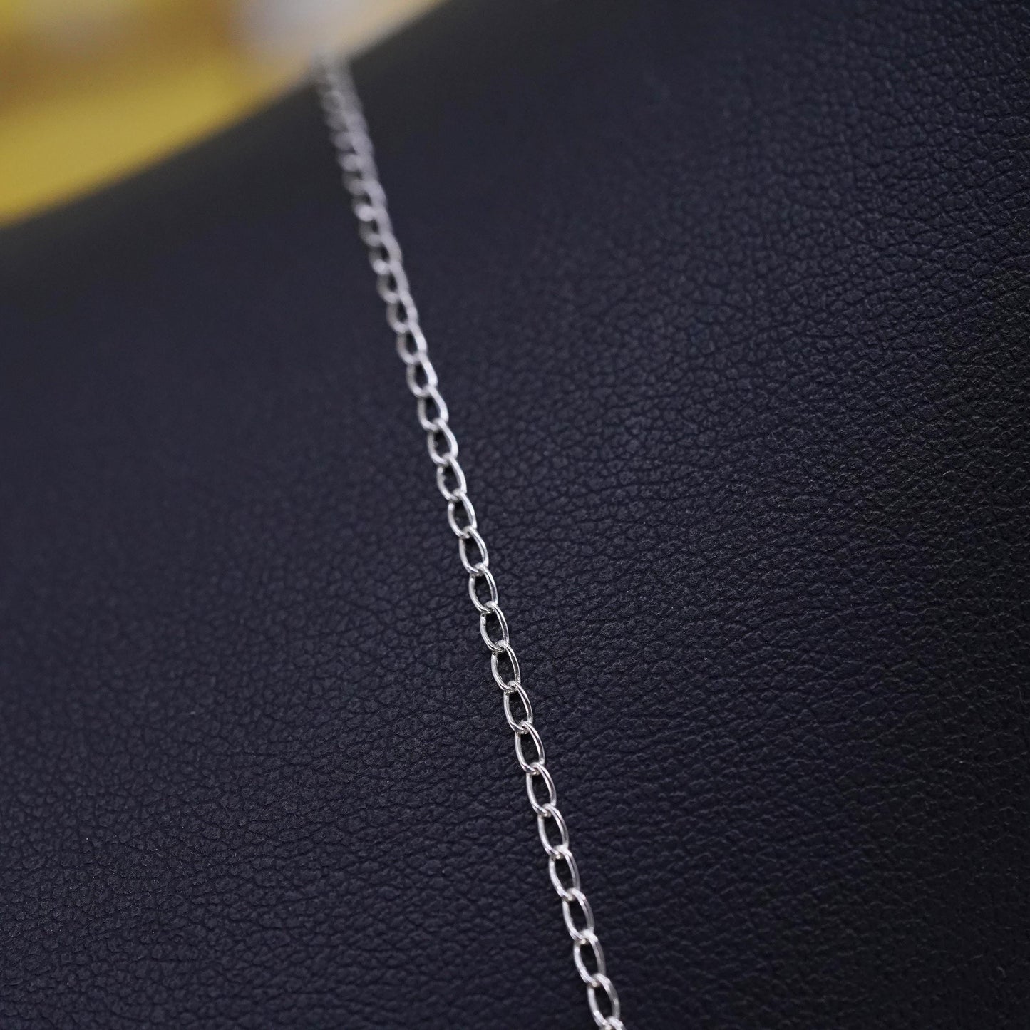 18" 1mm, vintage Sterling silver necklace, Italian 925 curb chain