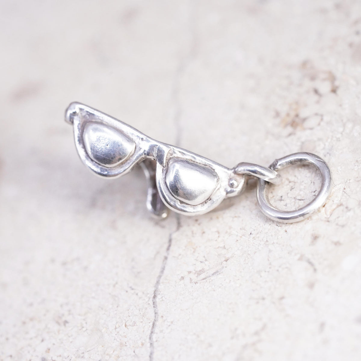 Vintage Sterling silver handmade pendant, solid 925 sunglasses charm