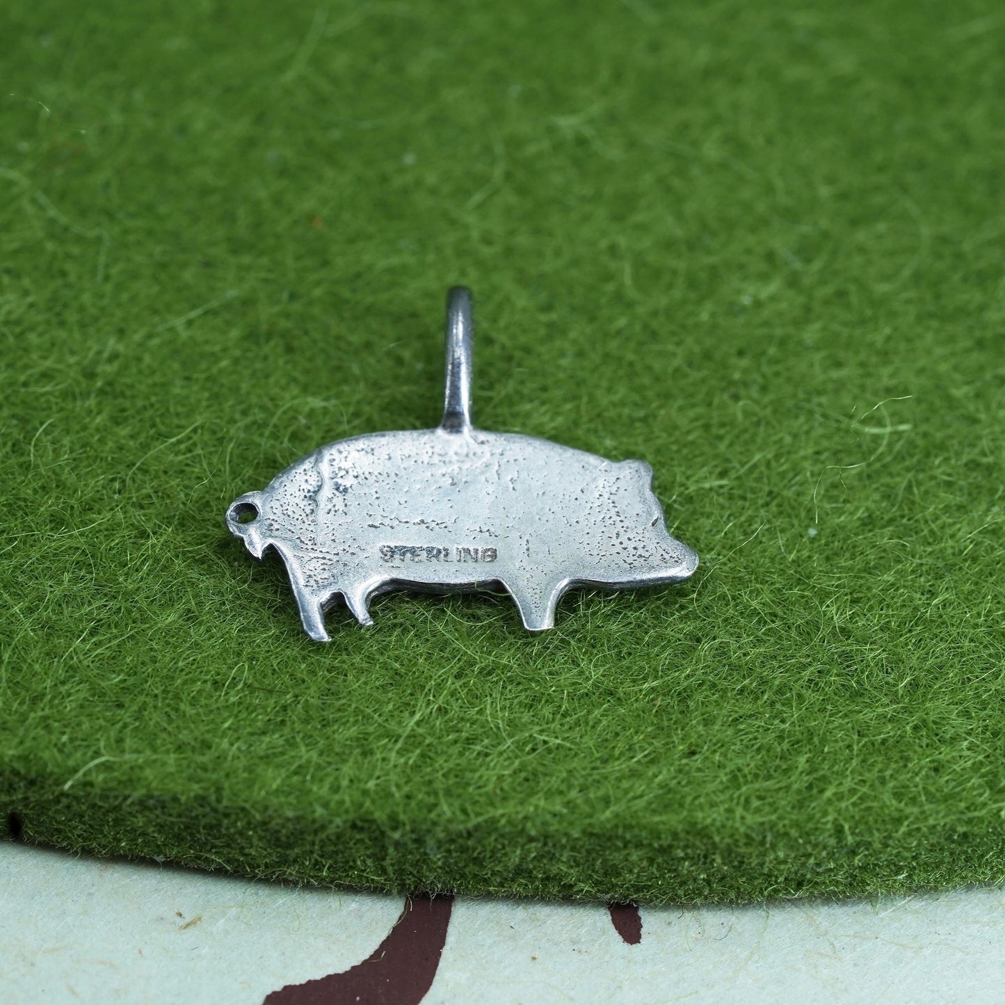 Vintage sterling silver handmade pendant, 925 pig