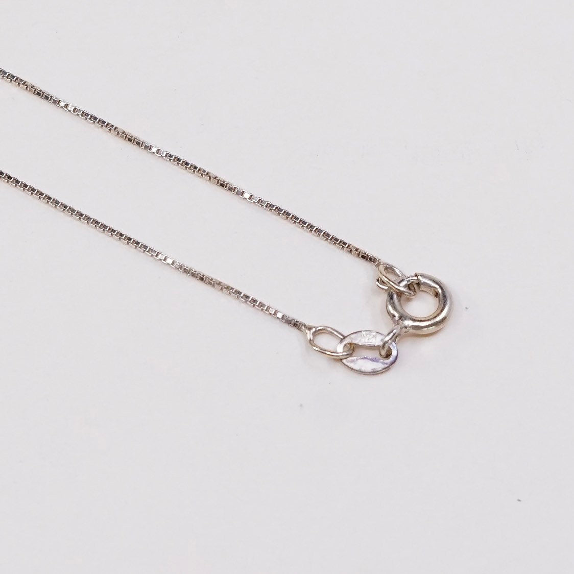 18", vtg vermeil gold over sterling silver box chain, fine Italy 925 silver