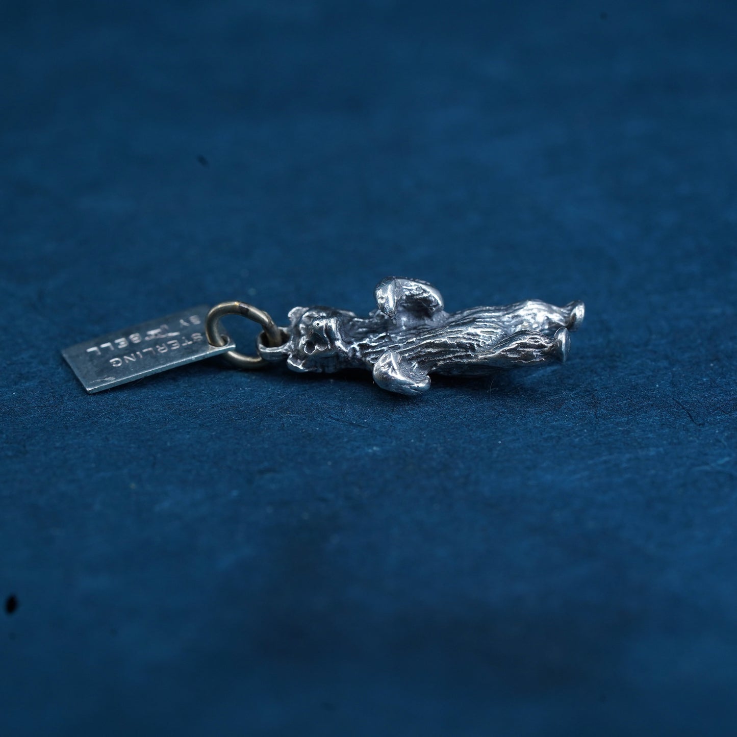 Native American bell trading post sterling silver pendant, 925 bear charm