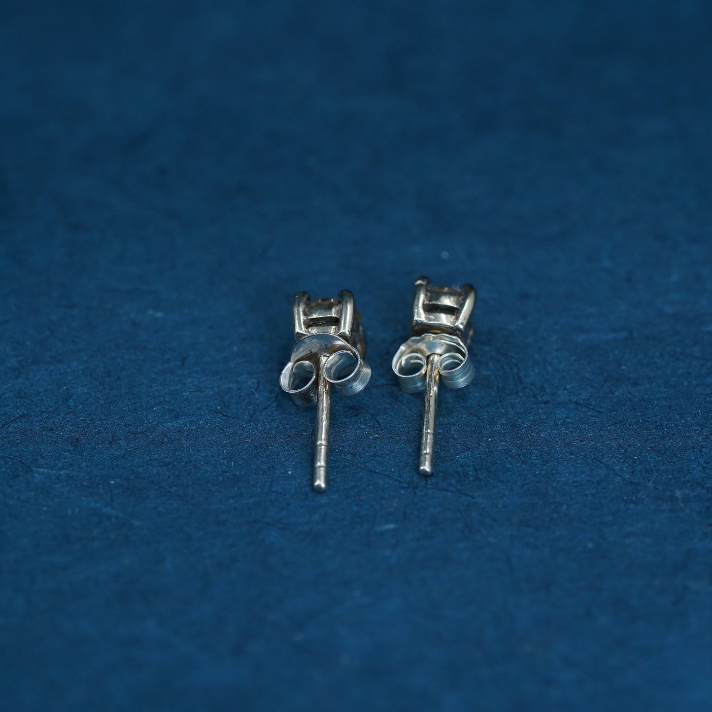 Vintage gold over Sterling silver handmade earrings, 925 studs with citrine