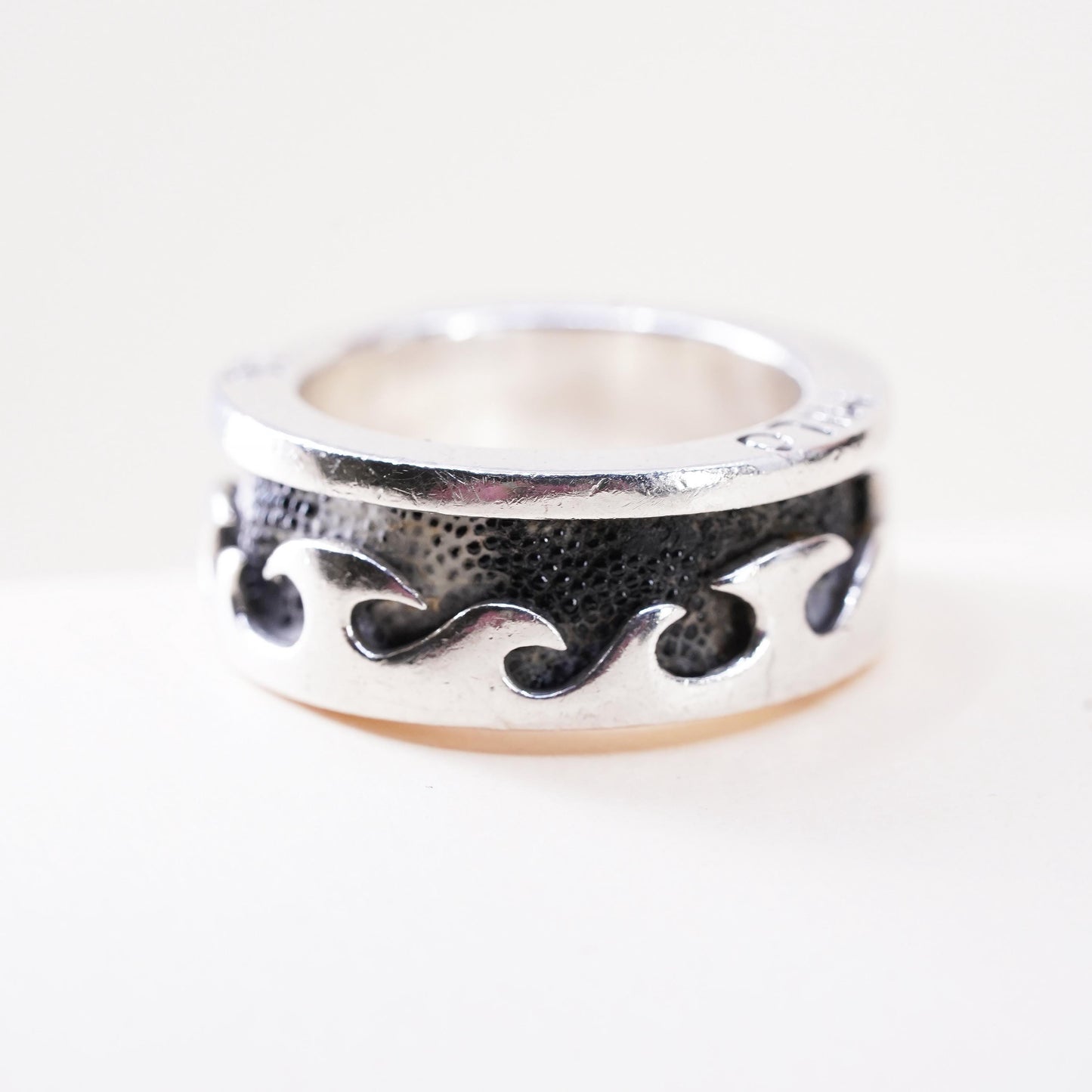 size 11, Milo Sterling Silver Wave Ring 925, Ocean Band Ring, band, Surf Wave