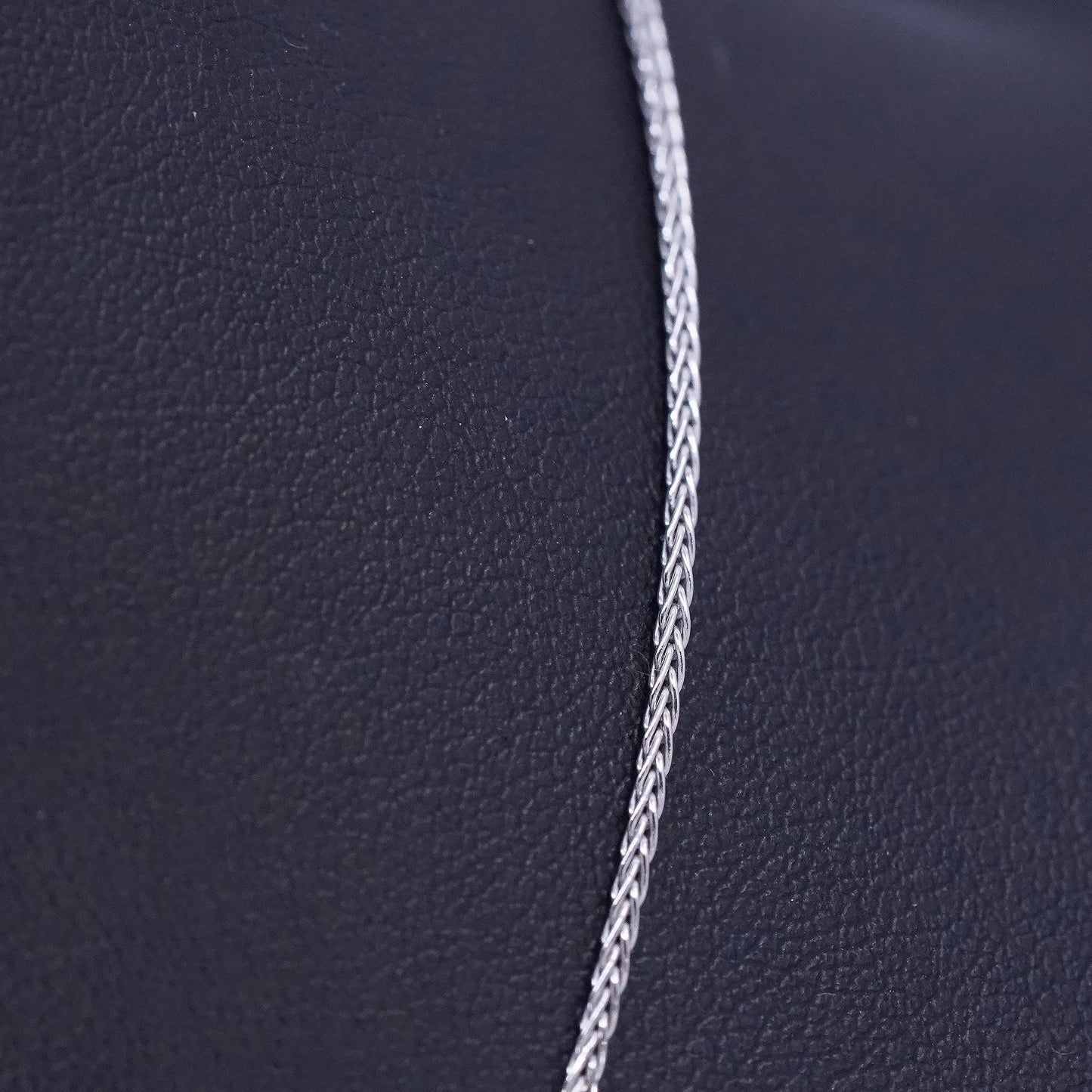 16+2", 2mm, vintage Dyadema Sterling silver handmade necklace, 925 wheat chain