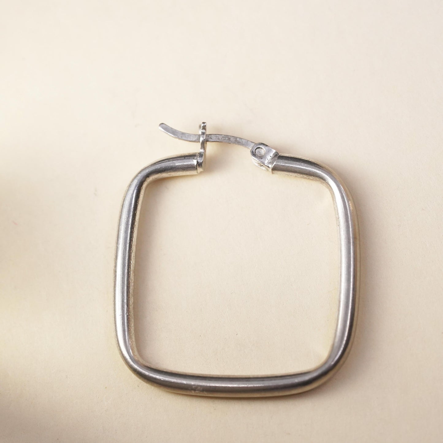 1", Vintage sterling silver single earring, fashion minimalist primitive hoop