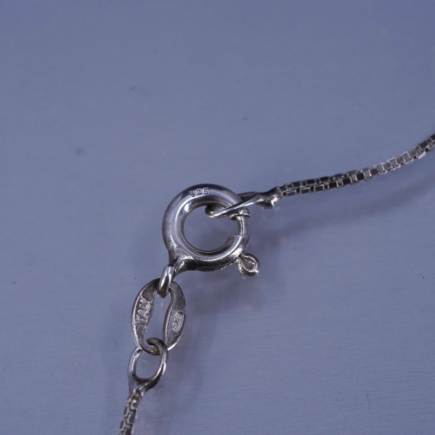 16”, Sterling 925 silver box necklace cross pendant fire rescue The Caduceus