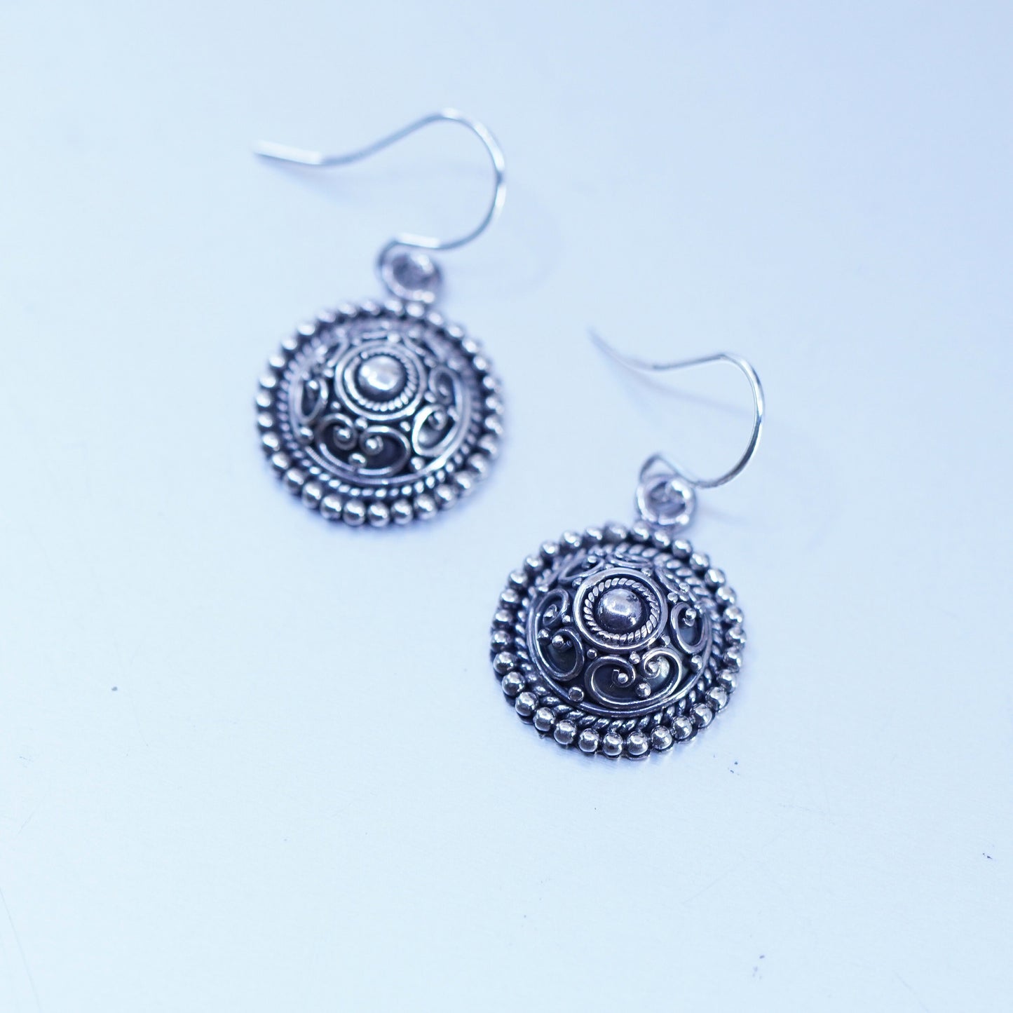 vintage BA Suarti Bali Sterling 925 Silver Pierced Earrings with bead