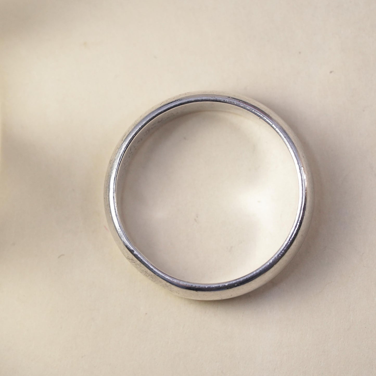 Size 7, Vintage sterling silver handmade ring, 925 silver band, wedding band