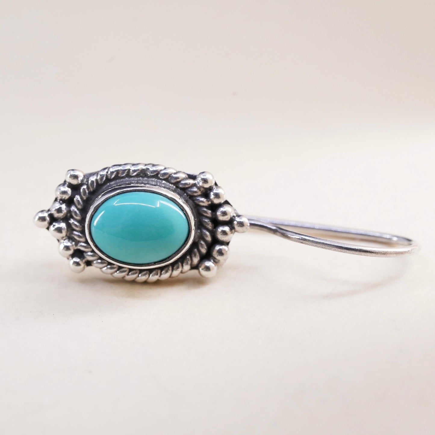Southwestern sterling silver 925 handmade single earring with turquoise