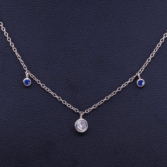 16+2”, vermeil rose gold over Sterling 925 silver necklace cz circle pendant