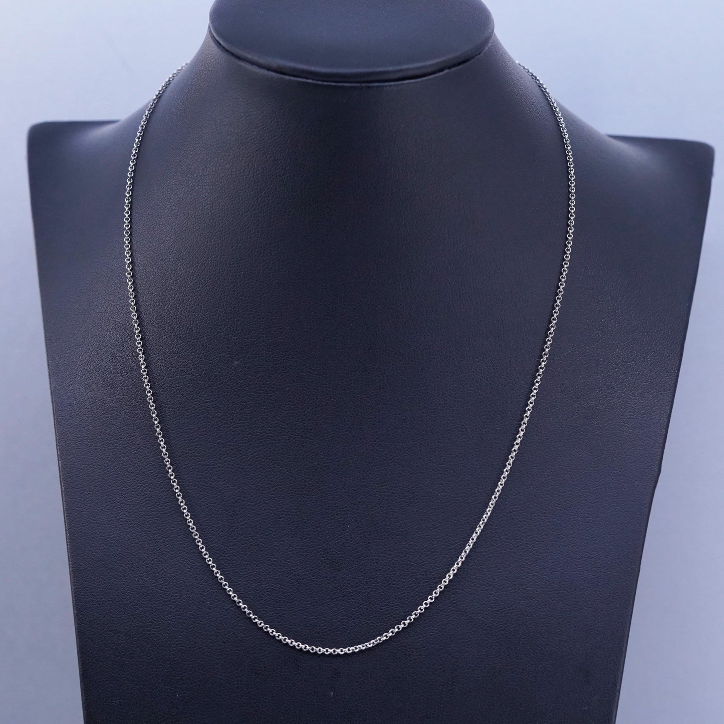 18” 1.2mm, vintage Sterling 925 silver circle chain necklace
