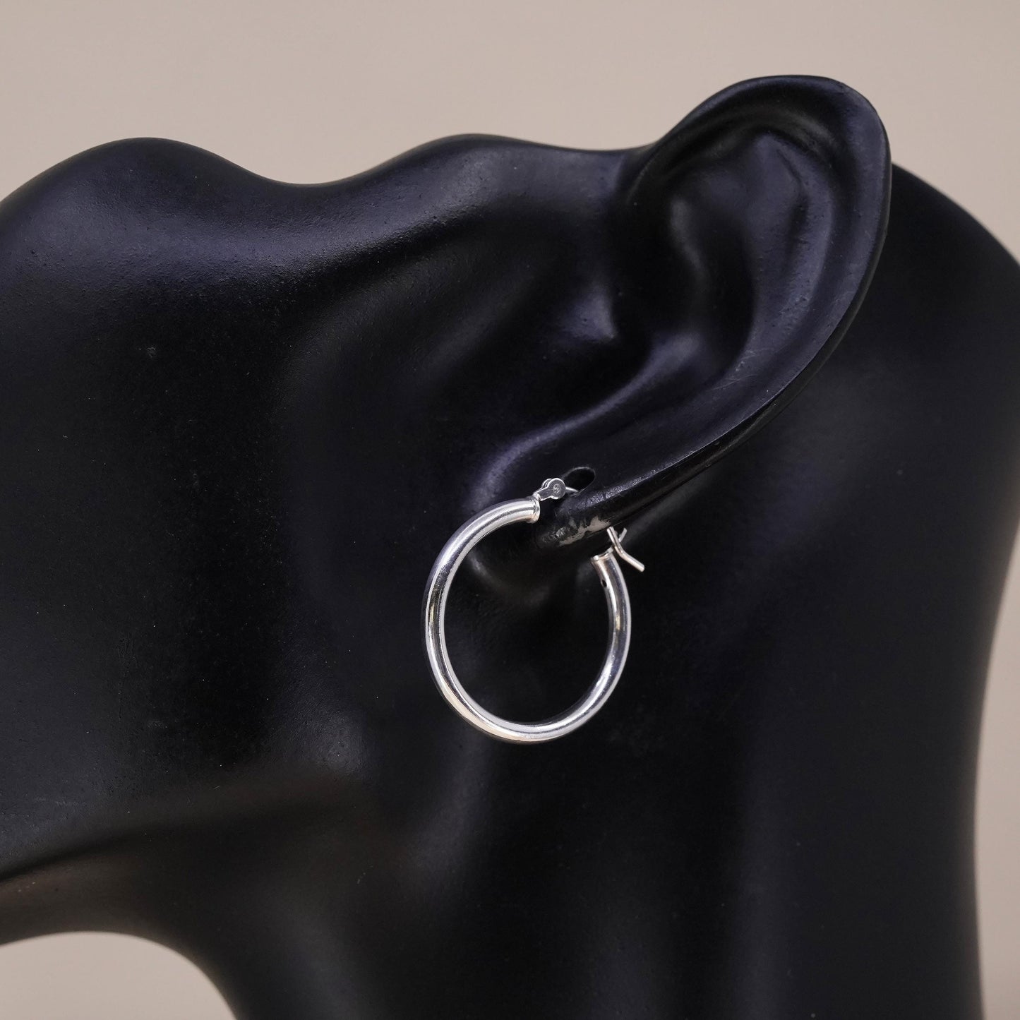 1", Vintage sterling silver single earring, fashion minimalist primitive hoop