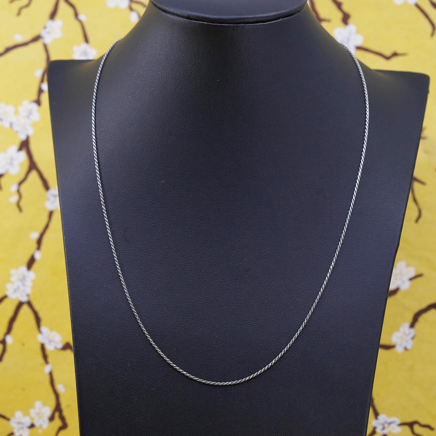 20" 1.6mm, vintage Sterling silver necklace, 925 French rope chain