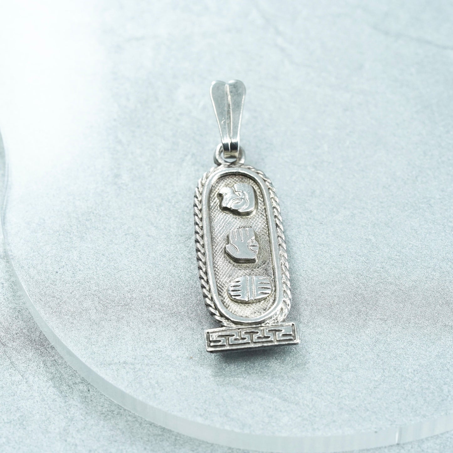 VTG Mexican sterling 925 silver handmade embossed mayan figure pendant charm
